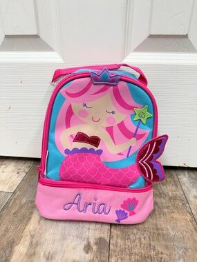 Kids Pink Stephen Joseph Mermaid Lunchpal with Name - Aria